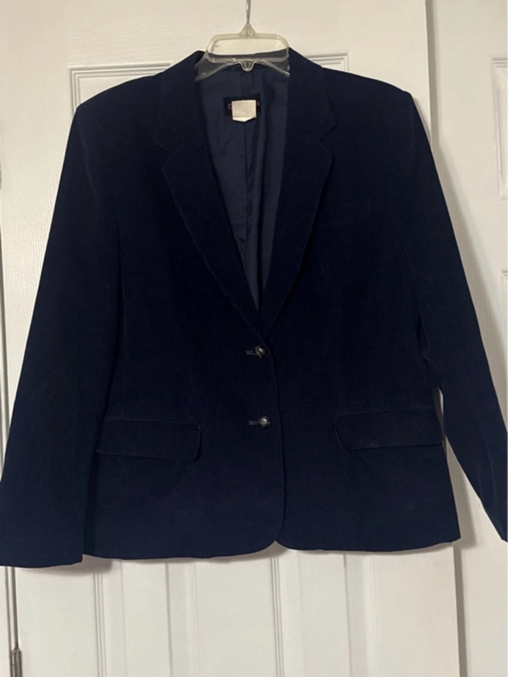 Vintage Classic Navy Blue Corduroy Blazer Size US 18